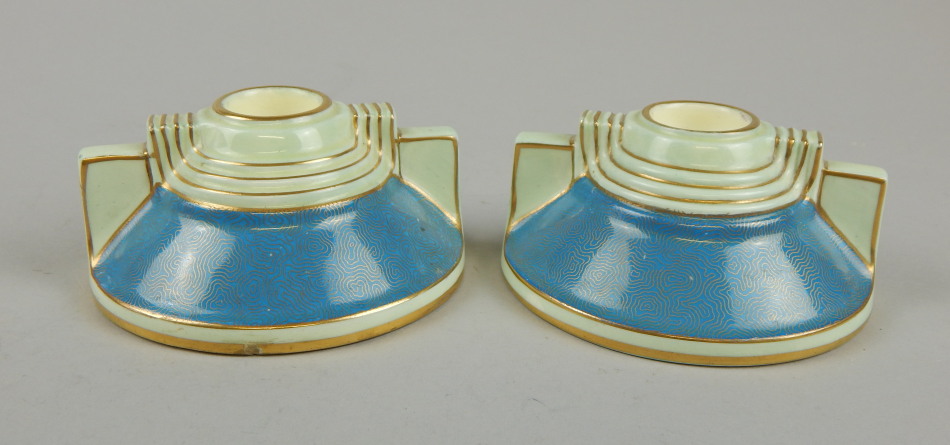 Appraisal: A pair of mid thC Art Deco Tuscan vases each