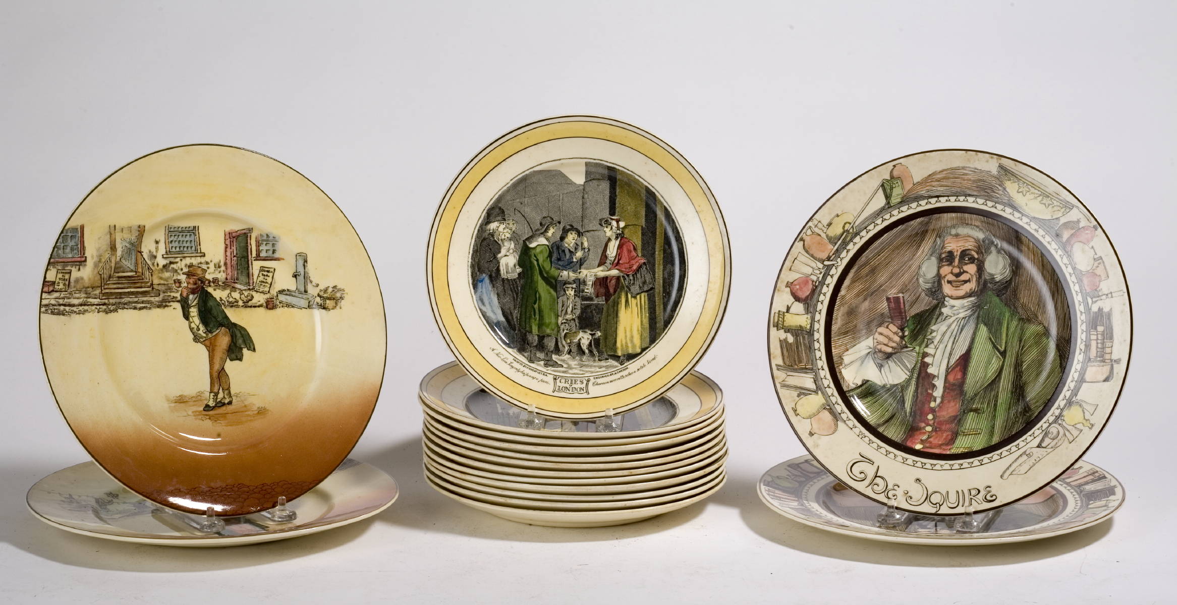 Appraisal: GROUP OF ENGLISH DECORATIVE PLATES INCLUDING FOUR DOULTON FIGURAL PLATES