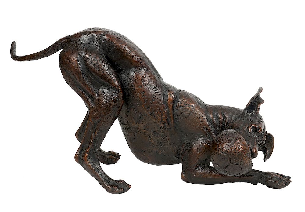 Appraisal: Louise Peterson 'Play Time' Bronze Dane Sculpture Louise Peterson U