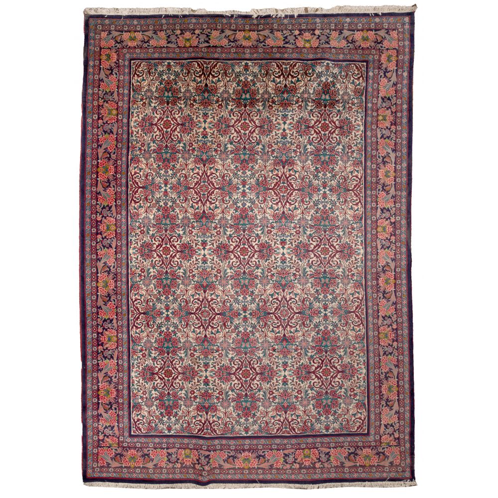 Appraisal: PERSIAN WOOL RUGRoom size having a floral motif in hues