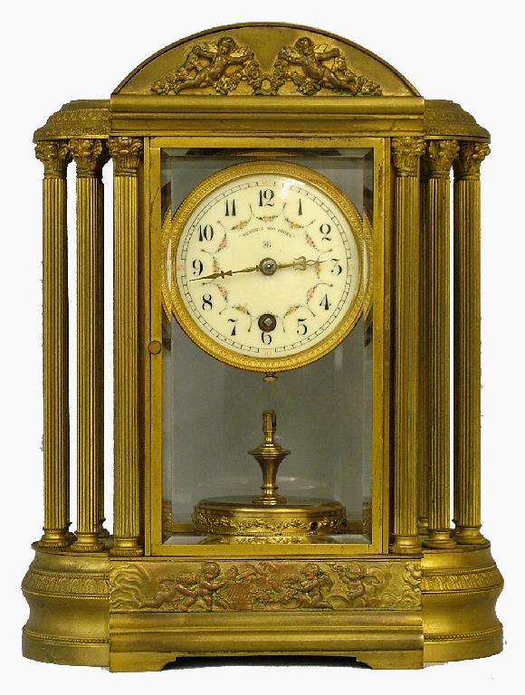 Appraisal: French ormolu four glass 'Pendule Jours' mantel clock the movement