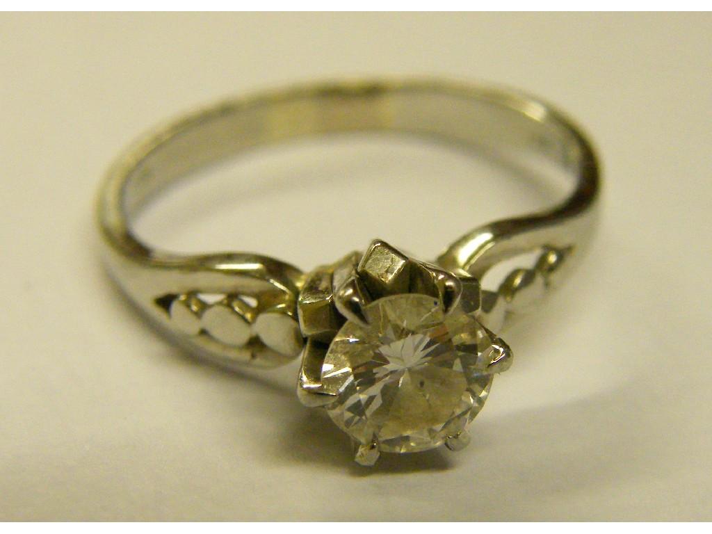 Appraisal: ct white gold diamond solitaire ring ct approx size N