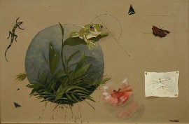 Appraisal: Graeme Townsend born Frog and Lily leaf oil on canvas