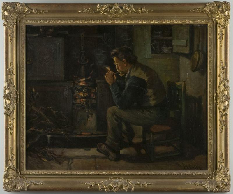 Appraisal: John William Gilroy Br d A Smoke by the Fire