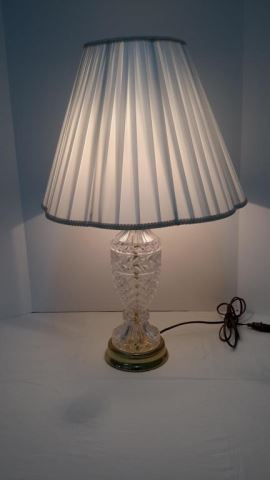 Appraisal: Crystal Pressed Glass Table Lamp Vase shape with a traditional