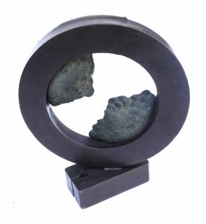 Appraisal: Modern Circular Bronze Sculpture Modern circular bronze sculpture H x