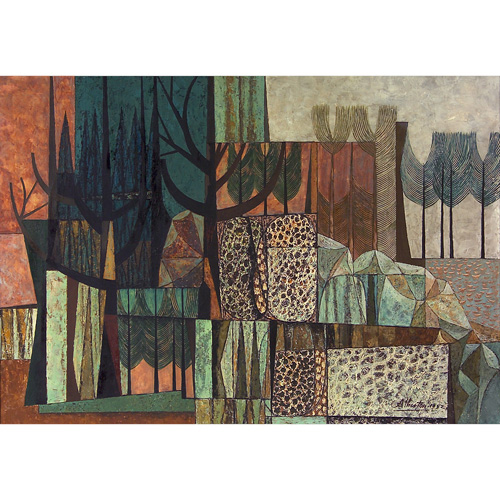 Appraisal: John C Atherton American - Abstract Composition with Trees oil