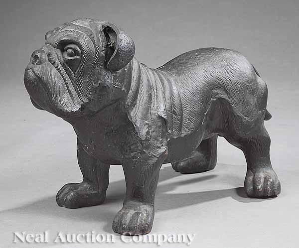 Appraisal: A Cast Iron Bulldog painted black well modeled height in