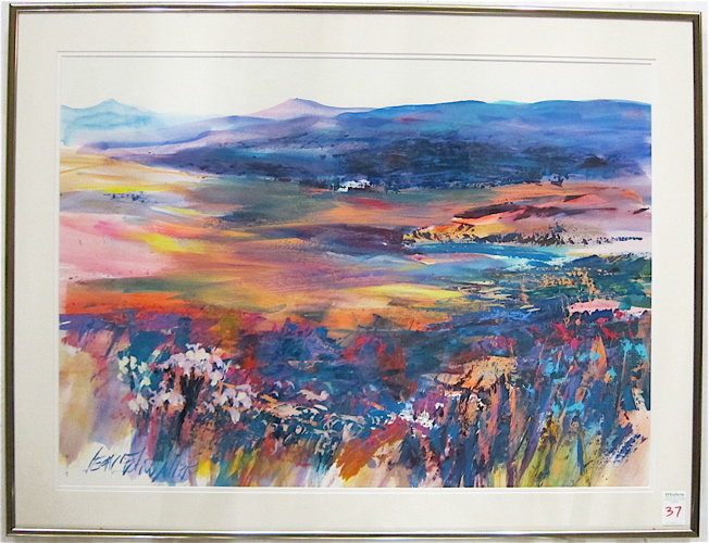 Appraisal: JEAN SCHWALBE ACRYLIC ON PAPER Oregon th century Titled Meander