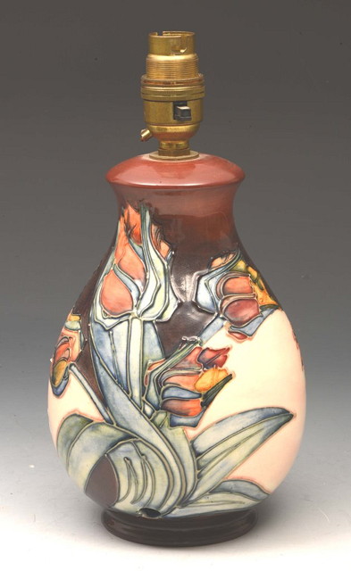 Appraisal: A MOORCROFT LAMP impressed marks the lamp high cm