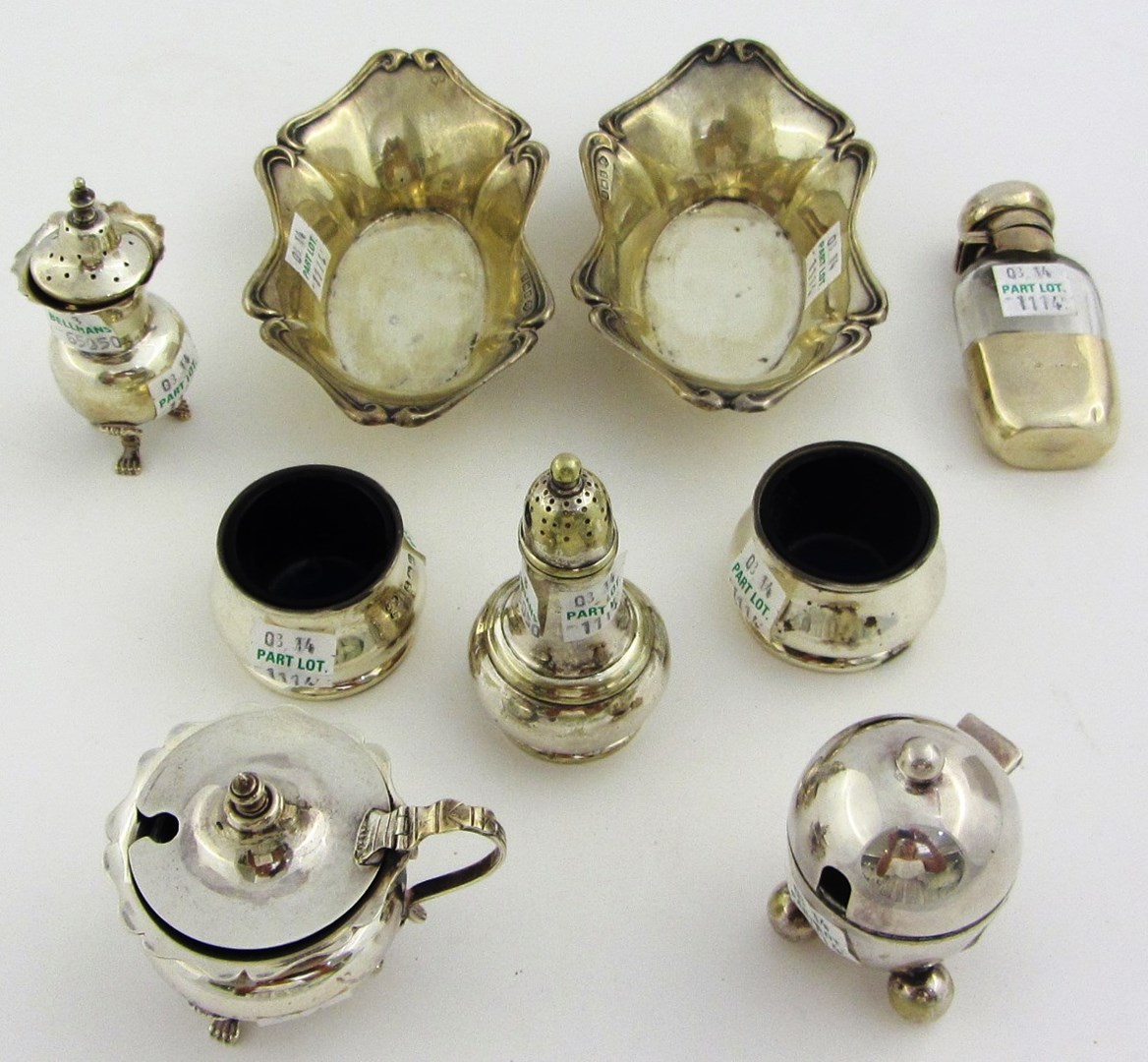 Appraisal: Silver and silver mounted wares comprising a Victorian small spirit