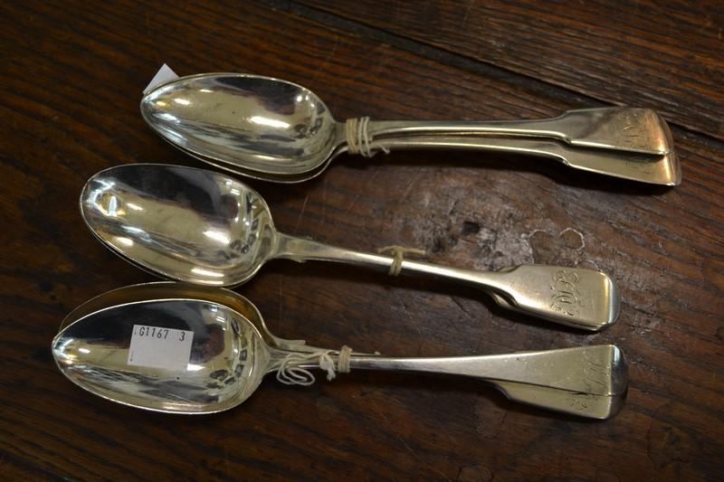 Appraisal: SIX STERLING SILVER SPOONS INCL GEORGIAN