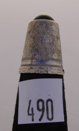 Appraisal: Austria thimble with black stone cap