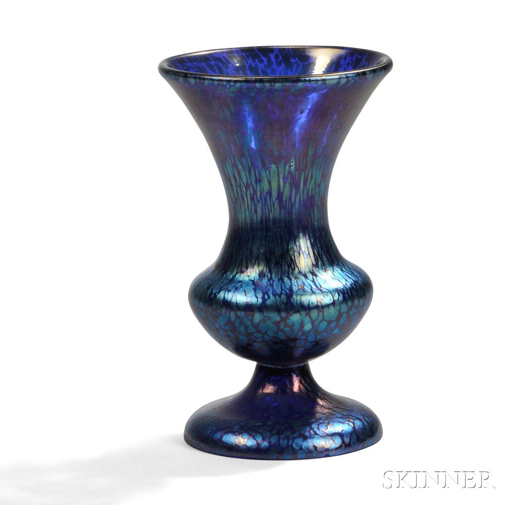 Appraisal: Loetz Papillon Vase Art glass Czech Republic c Chalice-form vase