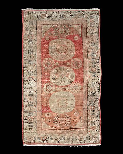 Appraisal: A Khotan rug East Turkestan first quarter th century size