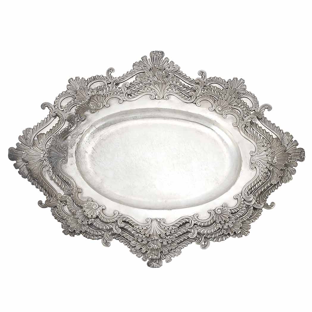 Appraisal: Nest of Four George III Silver Meat Platters Thomas Robins