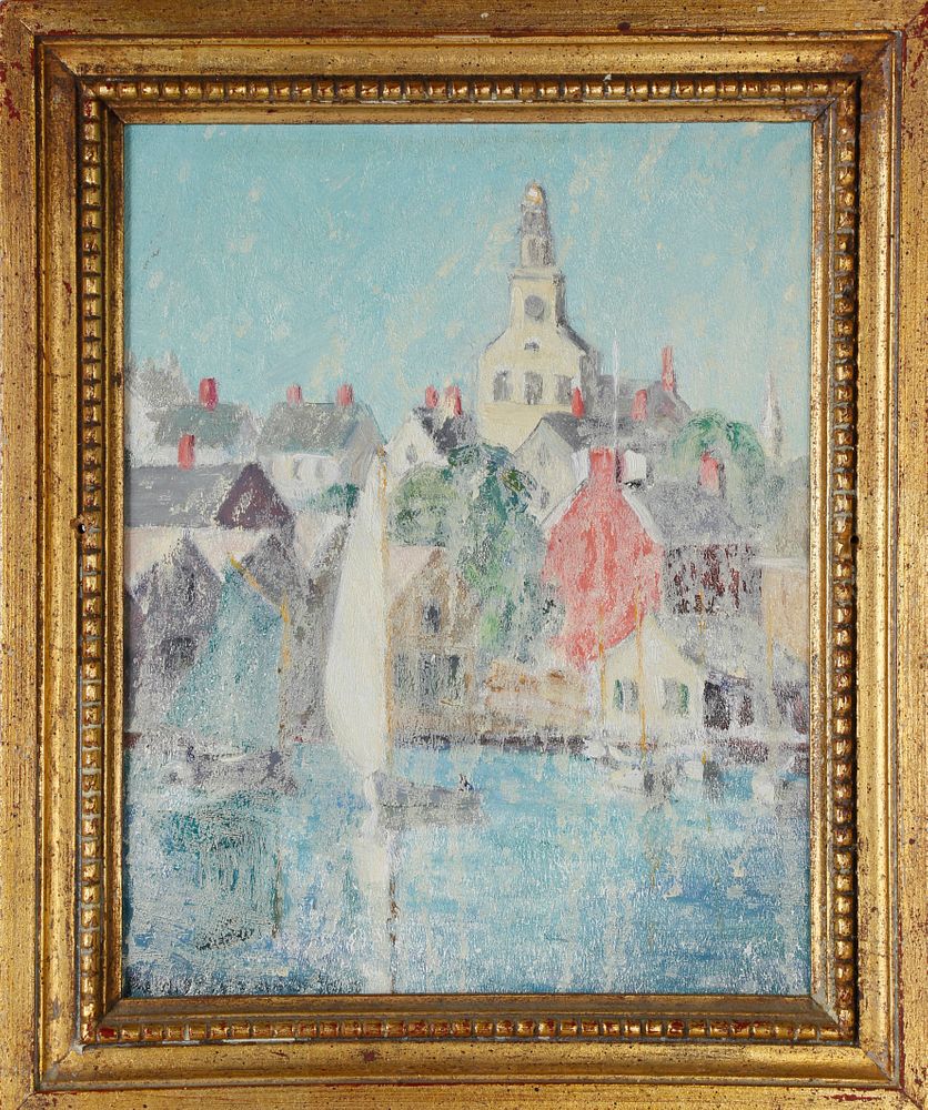 Appraisal: Ruth Haviland Sutton Oil on Artist's Board Nantucket Harbor Ruth