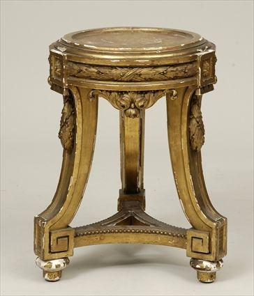 Appraisal: Louis XVI-Style Carved Giltwood Stand x x in