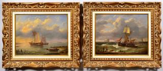 Appraisal: Louis Verboeckhoven Pr Seascapes Louis Verboeckhoven Belgium - Two oil