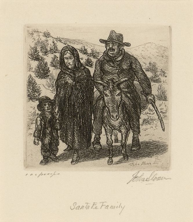 Appraisal: John Sloan Santa Fe Family JOHN SLOAN - Santa Fe