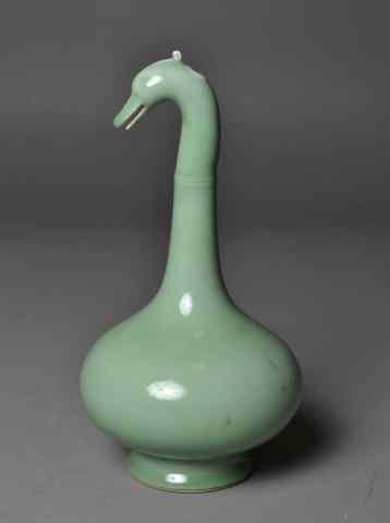 Appraisal: Chinese Chin Light Green Duck-head VaseOvoid light green footed porcelain