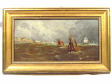 Appraisal: A framed oil on board signed J S measurements cm