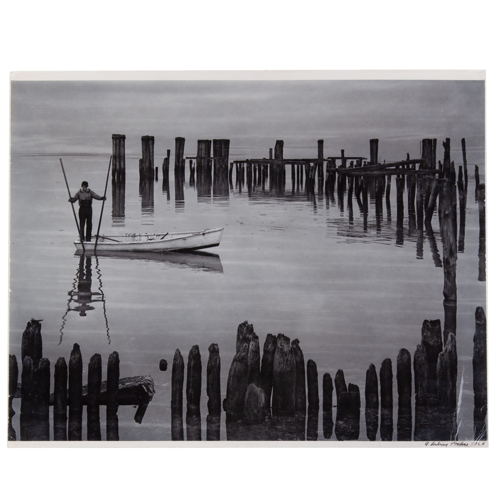 Appraisal: A AUBREY BODINE OYSTER TONGER American - Gelatin silver print