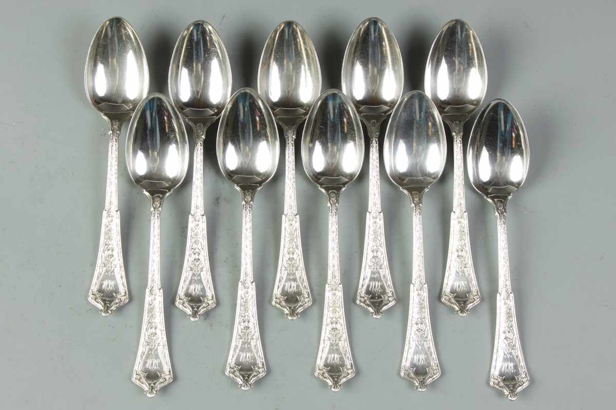 Appraisal: Tiffany Co Sterling Tablespoons Tiffany Co Sterling Tablespoons Monogrammed oz