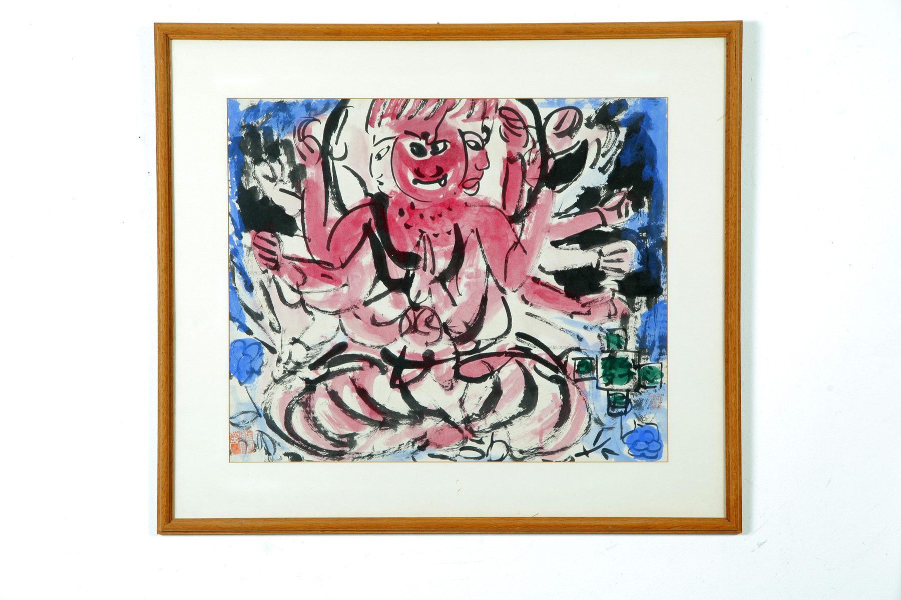 Appraisal: ASIAN PAINTING OF A BUDDHIST DEITY Mid th century watercolor