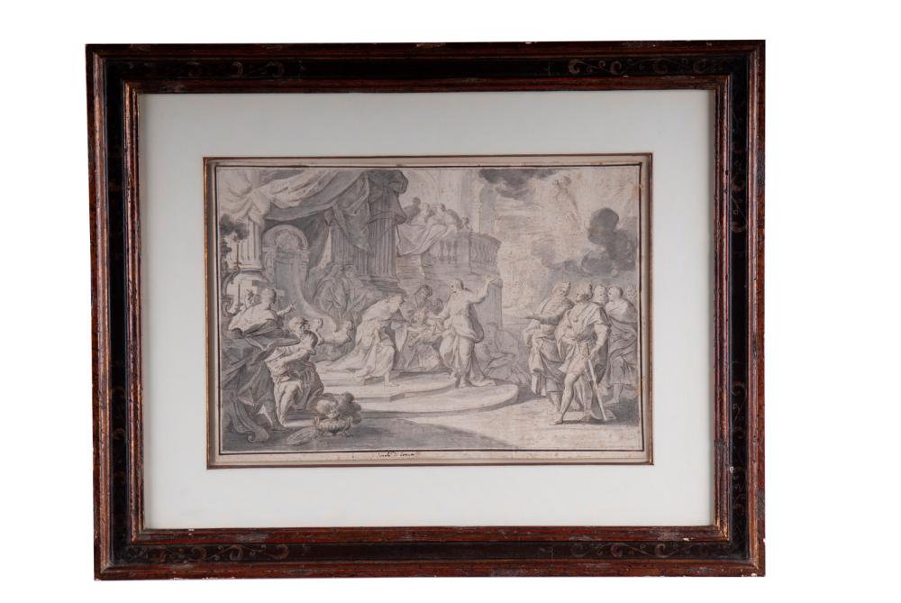 Appraisal: SCHOOL OF SEBASTIANO CONCA PALACE COURTYARD th Century Italian pen