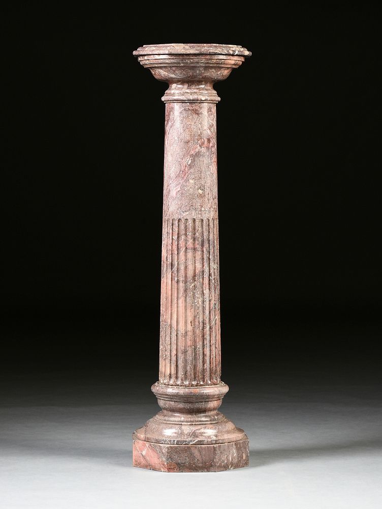 Appraisal: A CONTINENTAL TUSCAN ORDER STYLE VARIEGATED GRAY AND ROSE MARBLE