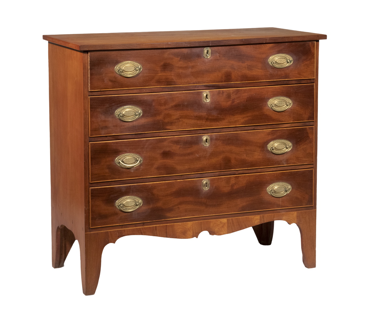 Appraisal: AMERICAN FEDERAL INLAID CHEST Late th c Four-Drawer Chest in