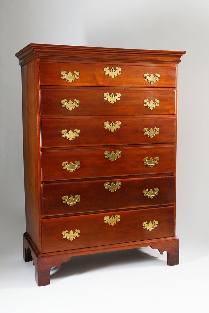 Appraisal: American Chippendale Cherry and Pine Tall Chest circa American Chippendale