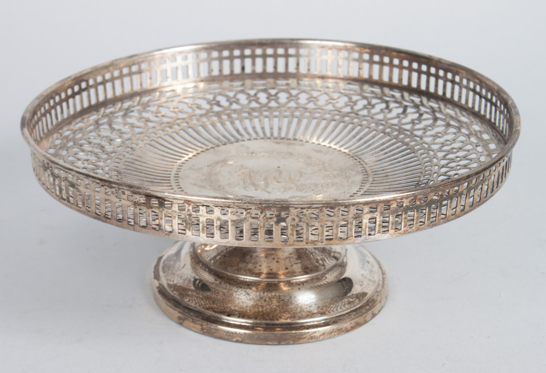 Appraisal: Watson sterling silver reticulated tazza in H in Diam ozt