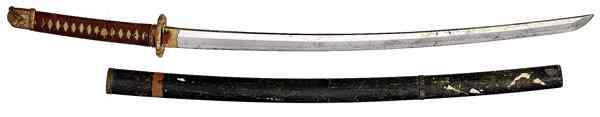 Appraisal: Japanese WWII Katana Samurai Sword with Scabbard Shoa period unsigned