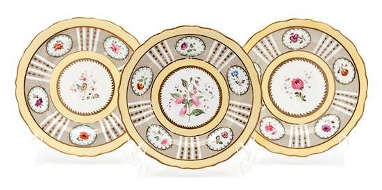 Appraisal: A Set of Eleven English Porcelain Dessert Plates Diameter inches