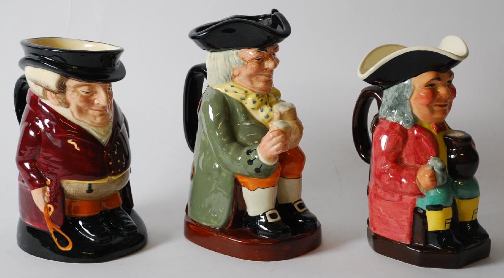 Appraisal: TWO ROYAL DOULTON POTTERY TOBY JUGS 'Happy John' should be