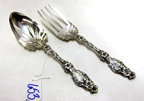 Appraisal: TWO PIECE SOLID STERLING SILVER SALAD SET by Whiting Manufacturing