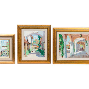 Appraisal: Ronni Pastorini American - Palm Beach Scenes Three Paintings oil