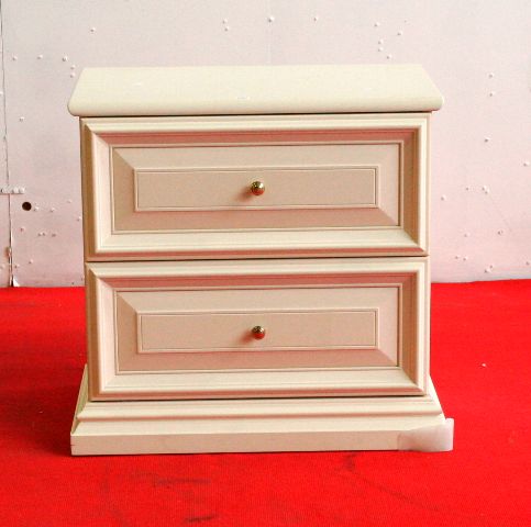 Appraisal: A modern white two drawer bedside cabinet cms wide cms