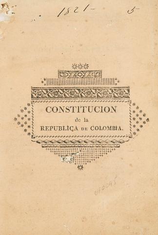 Appraisal: GRAN COLOMBIA Constitucion de la Republica de Colombia Caracas Reimpresa