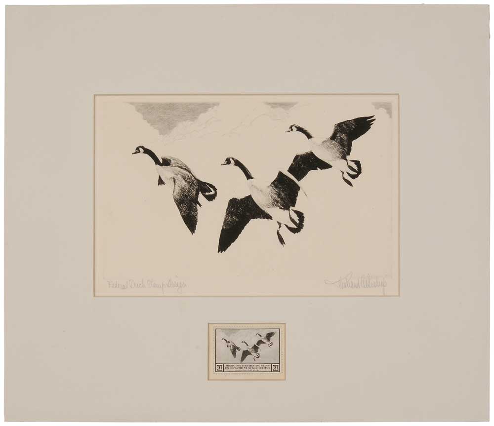 Appraisal: Richard Evett Bishop American - Federal Duck Stamp Etching Canada