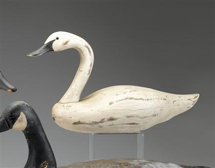 Appraisal: A carved and painted swan decoy th century Signed George