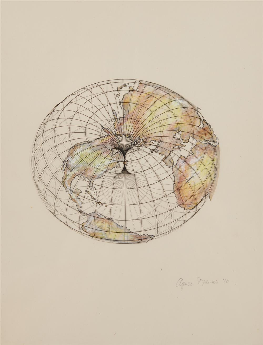 Appraisal: AGNES DENES American b The Isometric Systems in Isotropic Space-Map