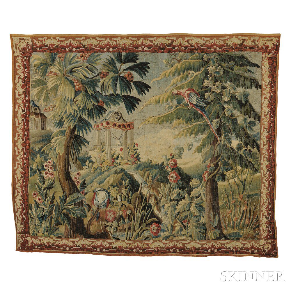 Appraisal: Aubusson Chinoiserie Tapestry France late th century depicting a landscape