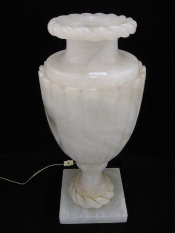 Appraisal: Art Deco Carved alabaster Lamp classical urn form tall excellent