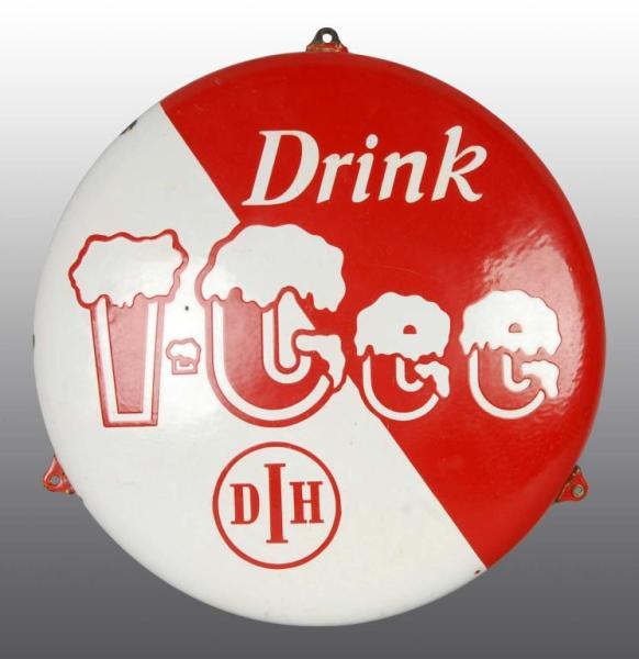 Appraisal: Porcelain Round Drink Icee Sign Condition Excellent Plus Size -