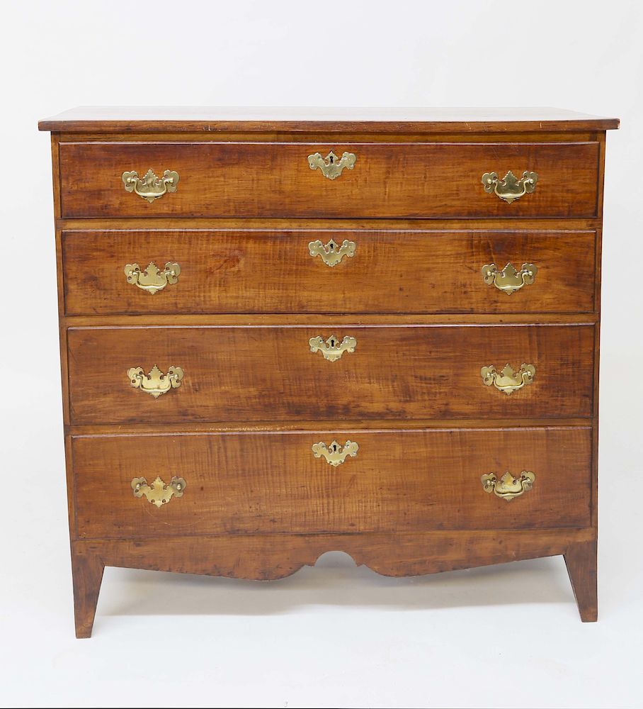 Appraisal: American Federal Tiger Maple Chest of Drawers circa American Federal