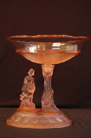 Appraisal: ART DECO PINK FROSTED GLASS CENTREPIECE