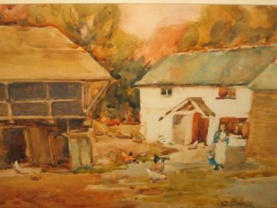 Appraisal: BERTRAM PRIESTMAN fl - Yew Tree Farm Coniston watercolour over